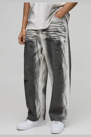 Boohoo Super Baggy Extreme Dirty Washed Jeans - - 30R