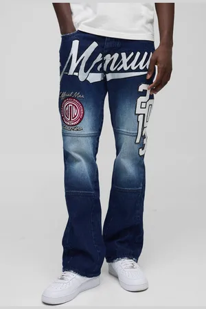 Boohoo Slim Flared Applique Badge Washed Gusset Jeans - - 34R