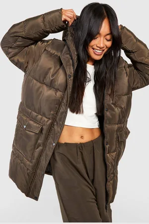 Boohoo Womens Pocket Detail Hooded Puffer Jacket - - 8