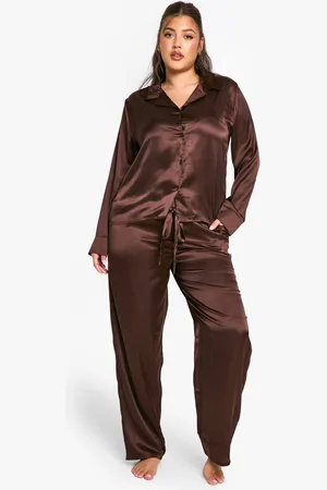Boohoo Womens Plus Satin Trouser Pj Set - - 16