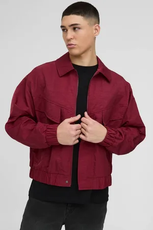 Boohoo Oversized Boxy Peached Nylon Pocket Harrington Jacket - - XS