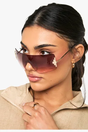 Boohoo Womens Frameless Oversized Sunglasses - - One Size
