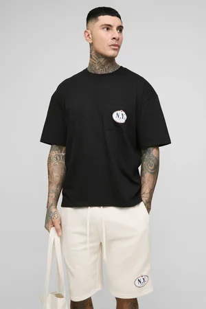 Boohoo Tall Oversized Boxy Homme Print T-Shirt & Short Set - - 2XL
