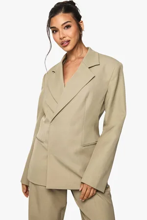 Boohoo Womens Tailored Textured Woven Wrap Blazer - - 14