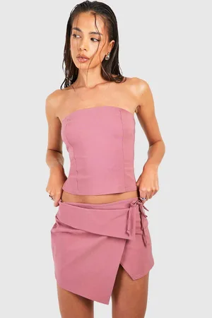 Boohoo Womens Longline Bandeau & Asymmetric Mini Skirt - - 10