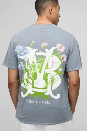 Boohoo Oversized Floral Crest Graphic T-Shirt - - M