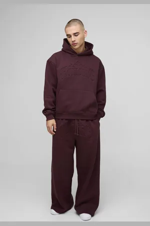 Boohoo Oversized Boxy Homme Debossed Hooded Tracksuit - - M