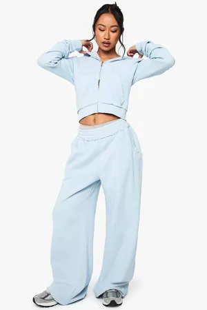 Boohoo Womens WASHED EXPOSED SEAM SHRUNKEN ZIP THROUGH HOODIE - - M