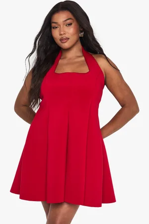 Boohoo Womens Plus structured panelled skater dress - 26