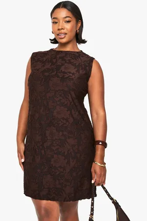 Boohoo Womens PLUS FLORAL BURNOUT SHIFT DRESS - - 18