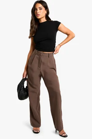 Boohoo Womens Petite Essential Straight Leg Trouser - - 16