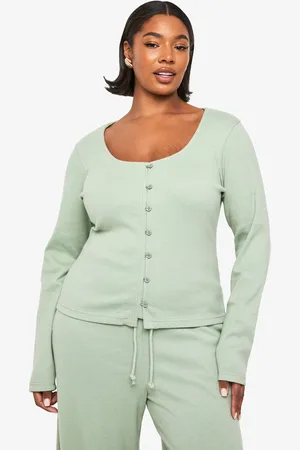 Boohoo Womens PLUS BUTTON WITH LOOPS TOP - - 16