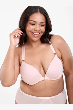 Oola Lingerie Womens Pale Soft Mesh Front Fastening Bra - 38D