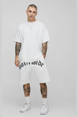 Boohoo Oversized Worldwide T-Shirt & Short Set - - M