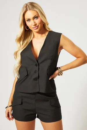 MissPap Womens Pocket Front Waist Coat Co Ord - - 16