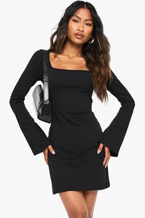 Boohoo Womens Cotton Square Neck A- Line Mini Dress - - 10