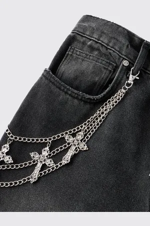 Boohoo Multiple Cross Jean Chain - - One Size
