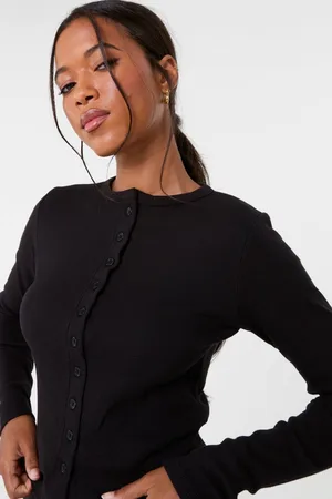 Pink Vanilla Womens Ribbed Button Front Top - M