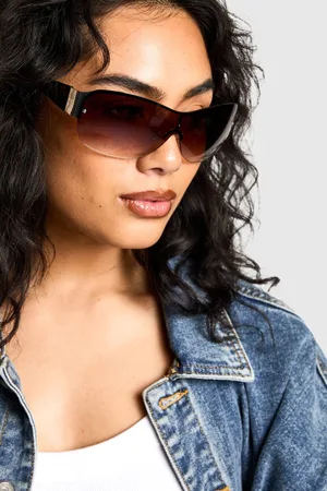Boohoo Womens Gradient Tinted Lenses Oval Sunglasses - - One Size