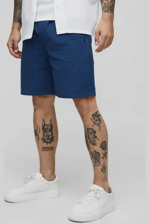 Boohoo Elasticated Regular Fit Plain Seersucker Shorts - - XS
