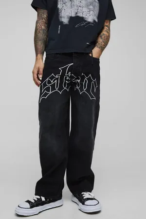 Boohoo Embroidered Star Pocket Detail Relaxed Fit Jeans - - 36R