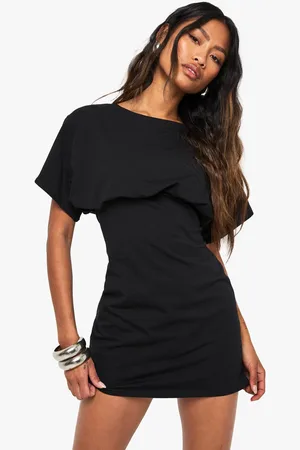 Boohoo Womens Cotton Crew Neck Batwing Mini Dress - - 16