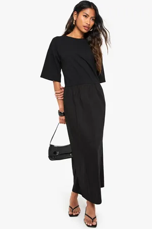 Boohoo Womens Jersey Cotton Mix Smock Dress - - 16