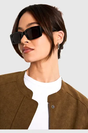 Boohoo Womens Tortoise Shell Frame Square Sunglasses - - One Size