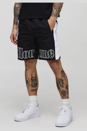 Boohoo Elasticated Waist Relaxed Mid Length Printed Nylon Shorts - - XS