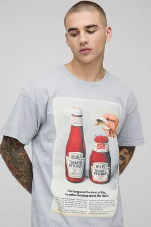 Boohoo Regular Fit Heinz Ketchup License Printed T-Shirt - XL