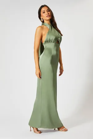 MissPap Womens Satin Wrap Multi Way Maxi Dress - - 10