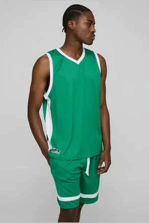 Boohoo Man Mesh Basketball Vest & Short Set - - XL