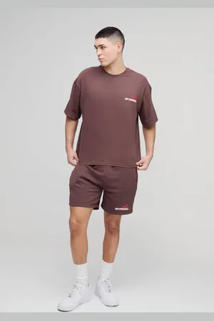 Boohoo Oversized Boxy BHM Moto T-Shirt & Short Set - - XL