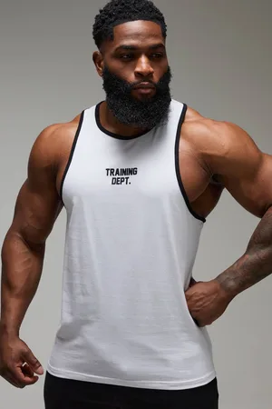 Boohoo Man Active Training Dept Regular Fit Ringer Stringer Vest - - XS