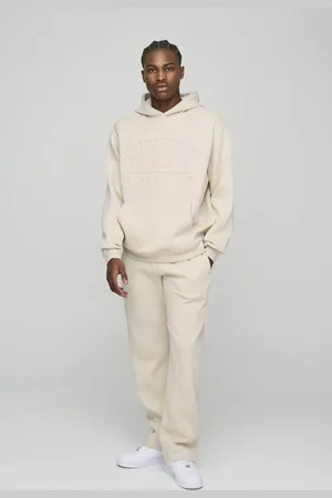 Boohoo Oversized Homme Debossed Hooded Tracksuit - - XS