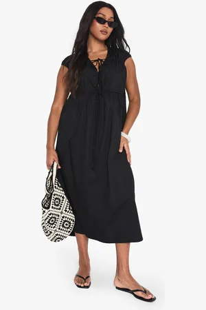 Boohoo Womens Plus Tie Front Midaxi Dress - - 18