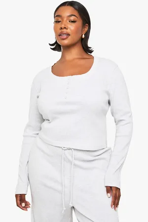 Boohoo Womens PLUS BUTTON FRONT SCOOP TOP - - 16