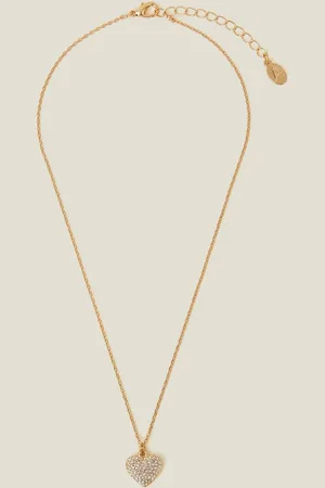 Accessorize Womens Boxed Pavé Heart Pendant Necklace - - One Size