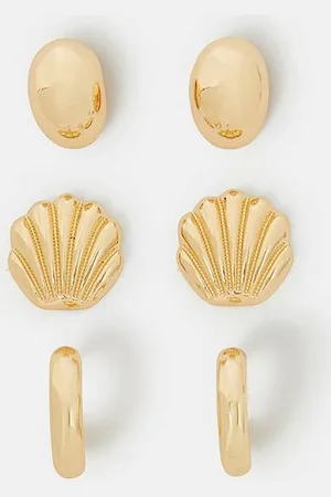 Accessorize Womens 3-Pack Mermaid Stud and Hoop Earrings - - One Size