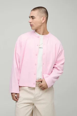 Boohoo Oversized Boxy Waffle Cropped Button Cardigan - - XL