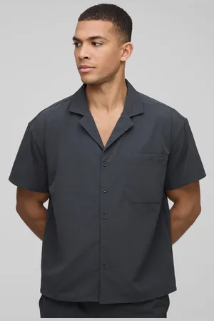 Boohoo Short Sleeve Stretch Boxy Fit Shirt - - XS
