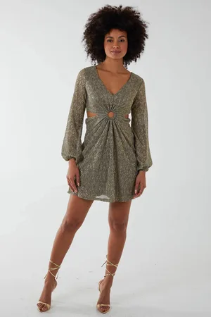 Blue Vanilla Womens V-Neck Long Sleeve Dress - - 12