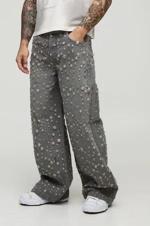 Boohoo All Over Ripped Washed Parachute Jeans - 32R