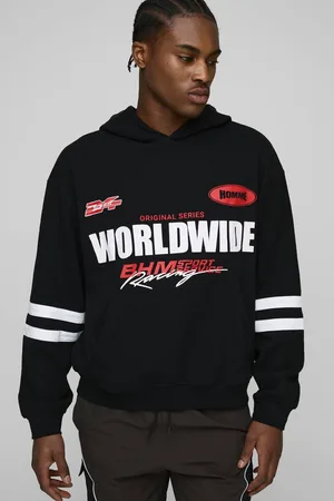 Boohoo Oversized Boxy Moto Waffle Hoodie - - L