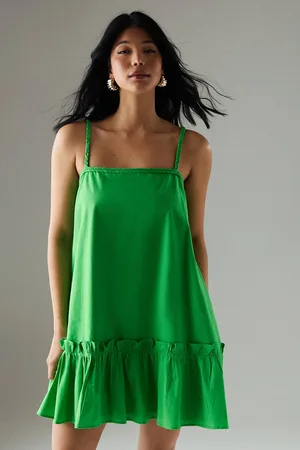 warehouse Womens Poplin Plaited Strap Sundress - - 12