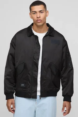 Boohoo Oversized Nylon Collared Flight Jacket - - XL