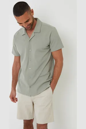 Threadbare Cotton Pique Revere Collar Short Sleeve Shirt - - S