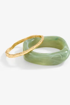 Moodstreet Womens Mint And Polished Resin Statement Stacker Bracelets - Pack Of 2 - - One Size