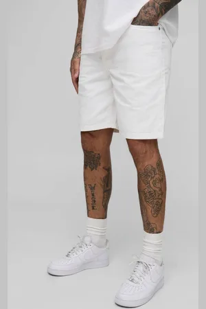Boohoo Tall Slim Rigid Denim Shorts - - 40