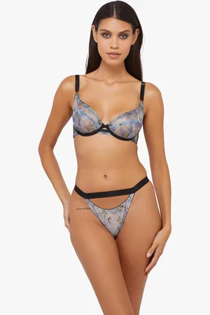 Playful Promises Womens Talia Renaissance Printed Mesh Thong - - 18